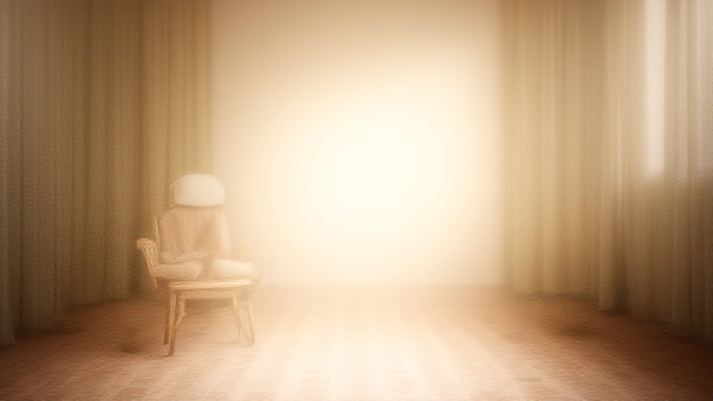 A cozy home photography setup with soft, natural light streaming over a chair and backdrop. No people in the frame.