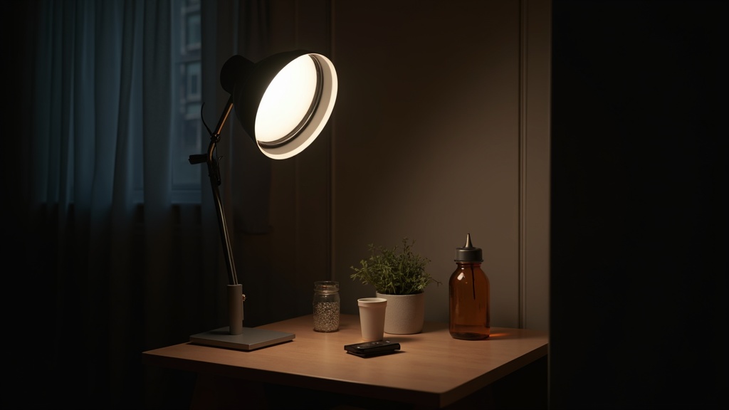 A creative at-home smartphone portrait lighting setup using household lamps and DIY modifiers.