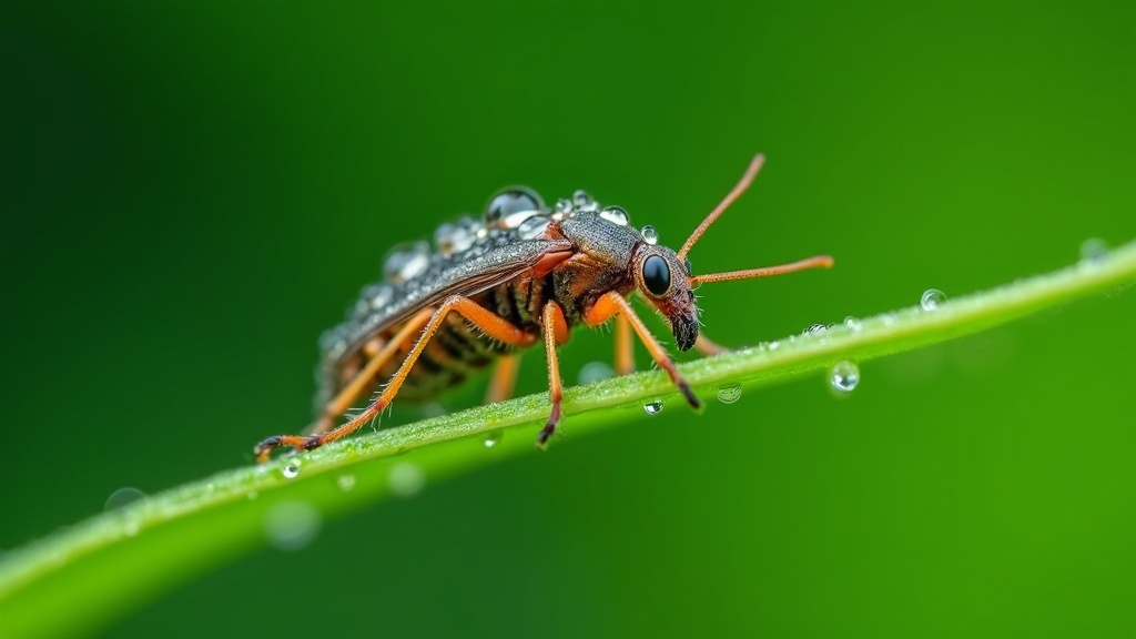 macro photography focus stacking example with a sharp insect on a leaf